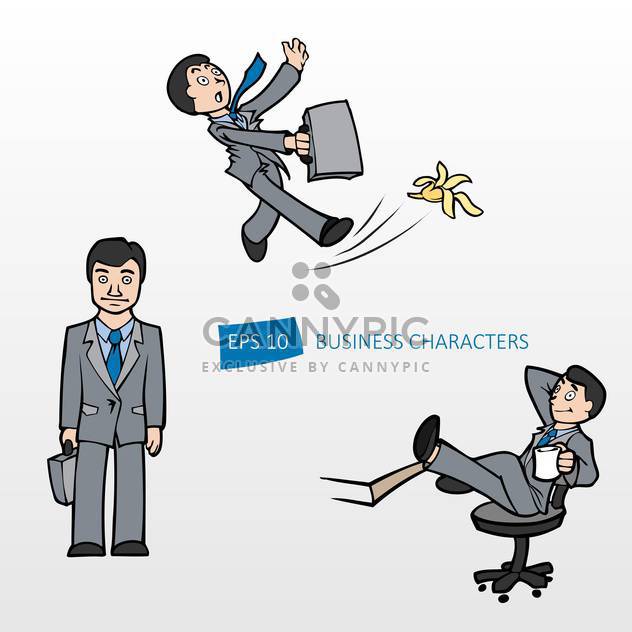 vector illustration of three businessmen on grey background - vector #125758 gratis