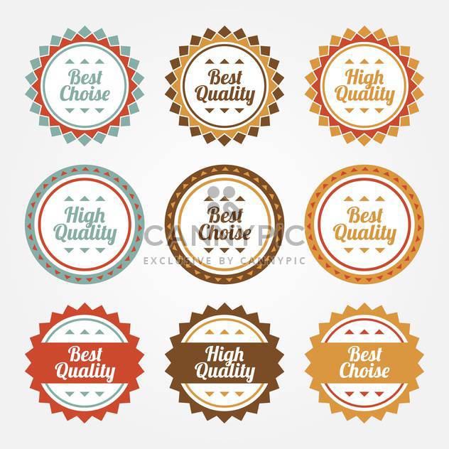 collection set of premium and high quality round labels on white background - vector gratuit #126178 