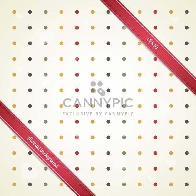 Vector illustration of abstract background with red ribbons and colorful dots - vector gratuit #126238 
