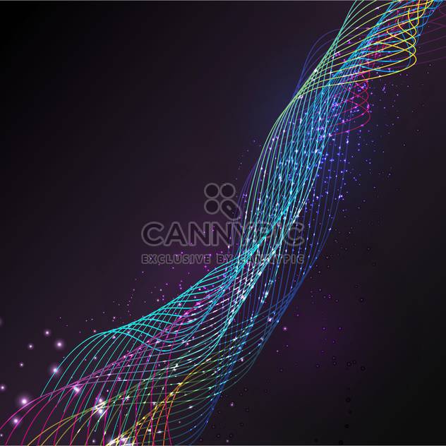 Vector abstract black background with magic colorful lines - vector gratuit #126348 