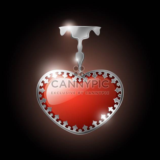 Vector illustration of heart shape jewel on dark background - vector gratuit #126378 