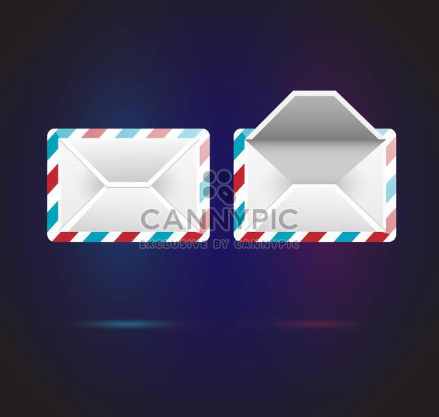 Vector mail icons on dark blue background - бесплатный vector #126418