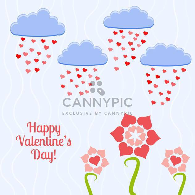 Vector card for holiday background heart shape flowers - Free vector #126458