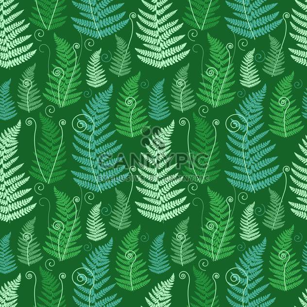 Green floral background with twirled grunge fern leafs - vector gratuit #126468 