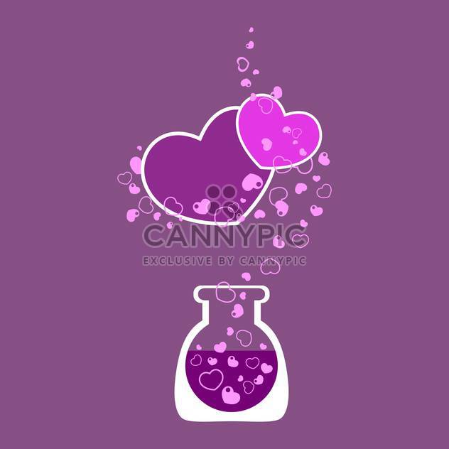 Chemical test tube with heart for valentine card - Kostenloses vector #126688