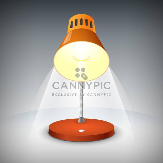 Vector illustration of brown table lamp on grey background - vector #126708 gratis
