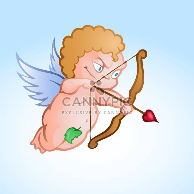 Vector illustration of angel cupid shooting love arrow - Free vector #126858