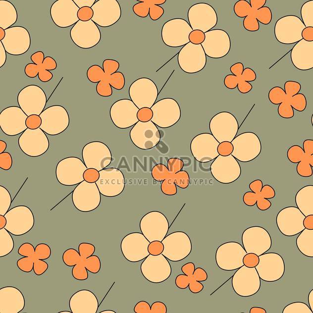 Vector floral grey background with cute flowers - vector gratuit #126868 