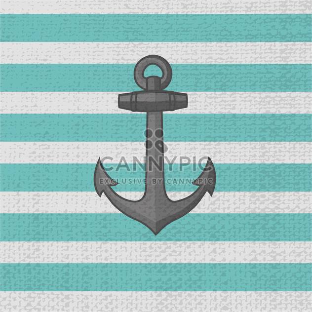 Vector illustration of grey anchor on striped background - vector gratuit #126888 