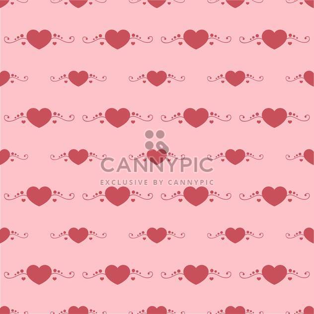 Vector background with red hearts on pink background - vector gratuit #127018 