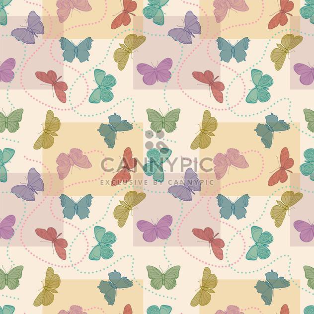 Vector illustration of seamless butterflies background - Free vector #127308