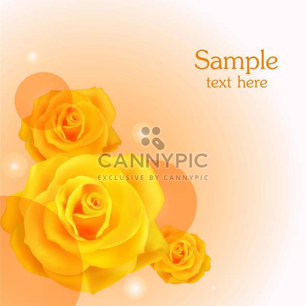 yellow roses floral background with text place - vector gratuit #127848 