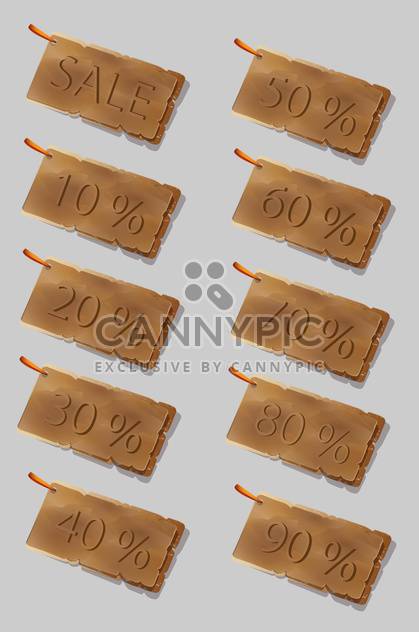 vector set of sale stickers on grey background - Free vector #127868