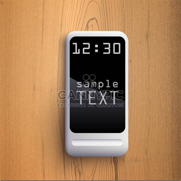 vector illustration of black display with text place on wooden background - vector gratuit #127888 