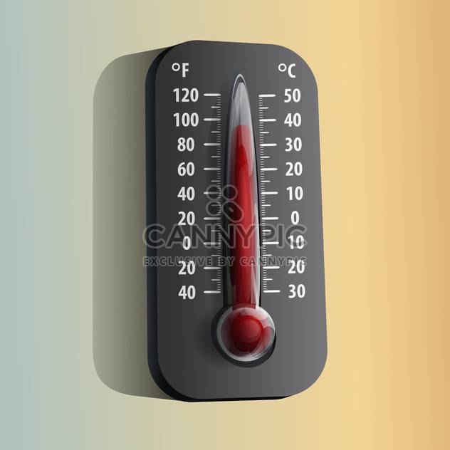 vector illustration of Thermometer on orange and grey background - бесплатный vector #127908
