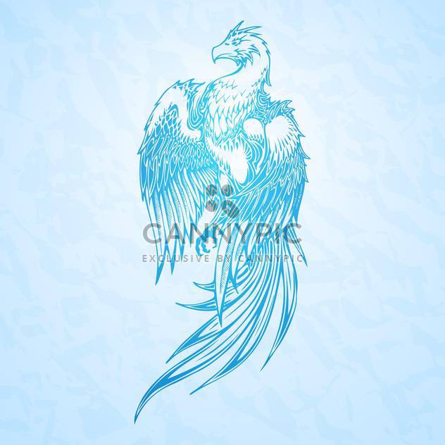 vector illustration of phoenix bird on blue background - vector gratuit #127958 