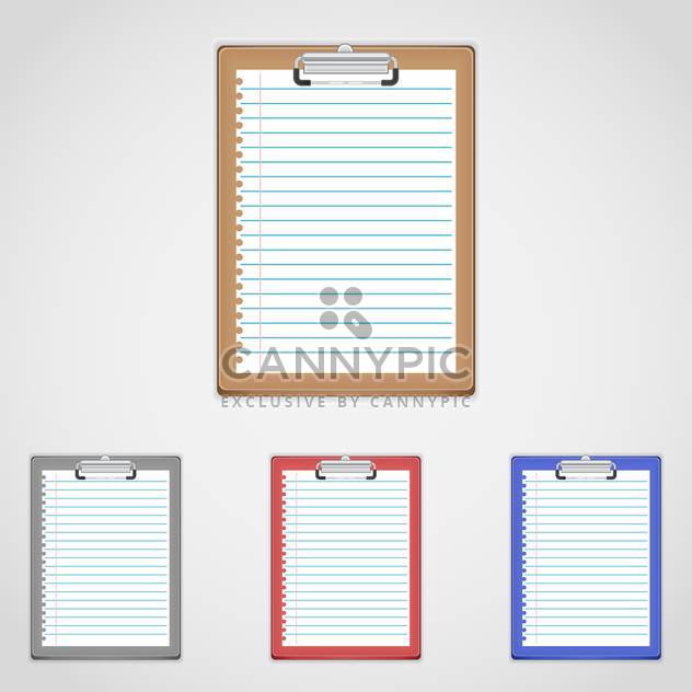 vector set of colorful clipboards with text place on white background - Kostenloses vector #128048