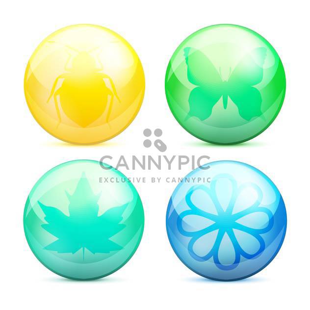 set with eco buttons, vector icons - vector gratuit #128228 
