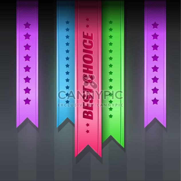 Set with multicolored vector ribbons with stars - бесплатный vector #128268