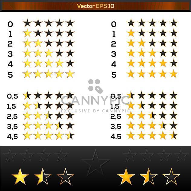 Yellow rating stars vector set - vector gratuit #128438 