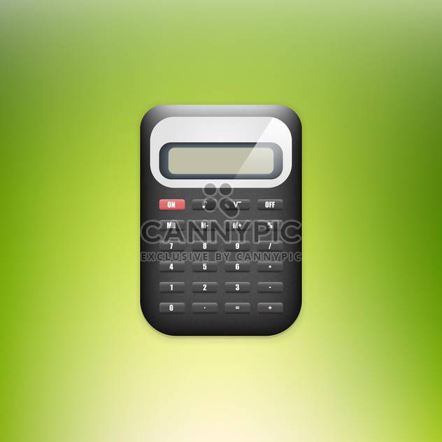 Vector illustration of calculator on green background - Free vector #128548