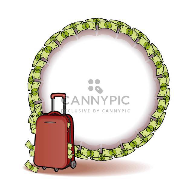 Vector illustration of suitcase with money and copy space - vector gratuit #128668 
