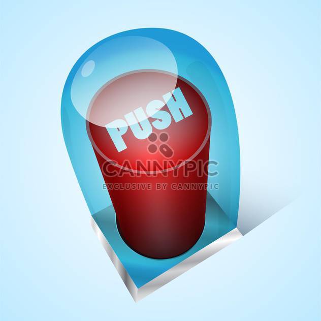 Vector push red button under glass - vector #128758 gratis