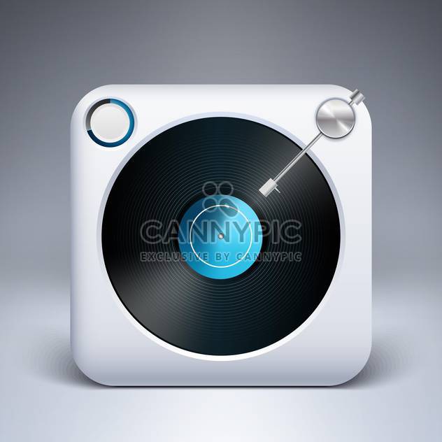 Vector icon of square turntable with vinyl - vector #128888 gratis