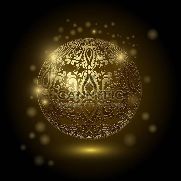Decorative golden ball on black background - Free vector #128938
