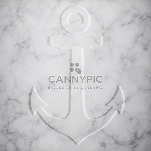 Ship anchor sign on marble background - vector #128958 gratis