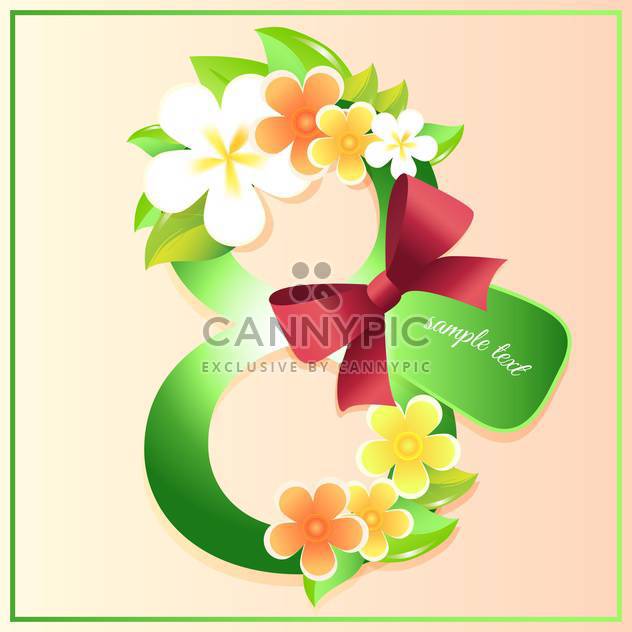 women's day greeting card with flowers - vector gratuit #128968 