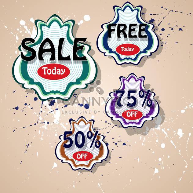 set of vector shopping sale labels - Free vector #129038