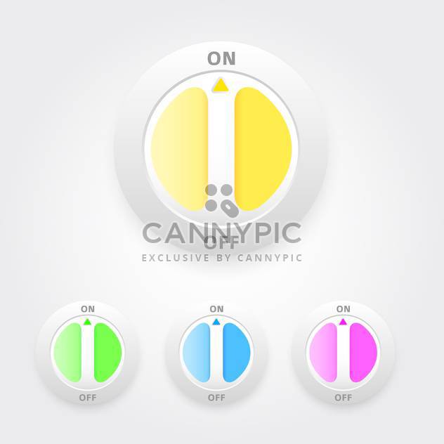 on and off buttons set - Free vector #129258