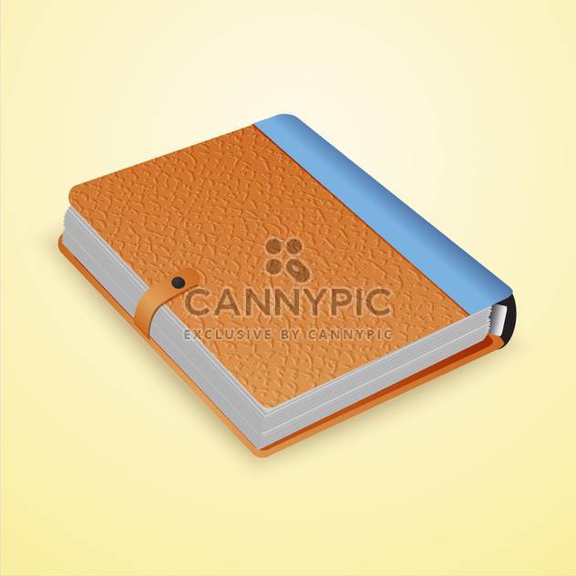 Vector illustration of closed dairy book on yellow background - Free vector #129368