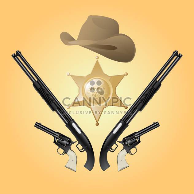 Vector Texas sheriff set on yellow background - vector #129418 gratis