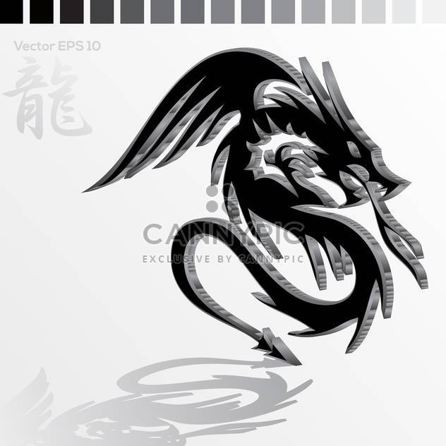 Vector illustration of black Chinese dragon - vector gratuit #129508 