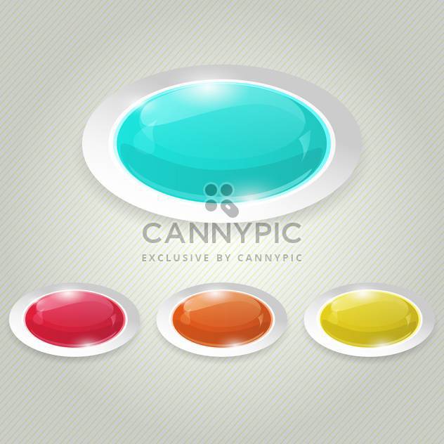 Vector glossy colorful buttons - Free vector #129528