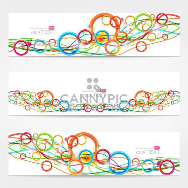 Abstract vector cards with colorful lines and circles - vector #129598 gratis