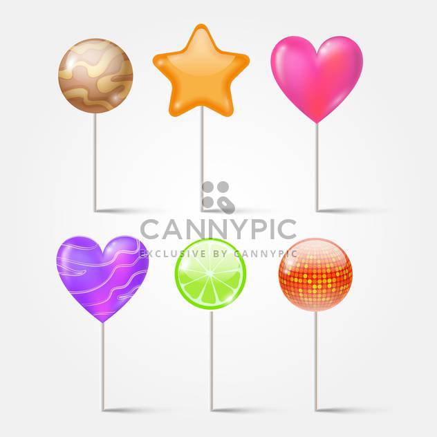 Set of lollipops on white background - бесплатный vector #130218