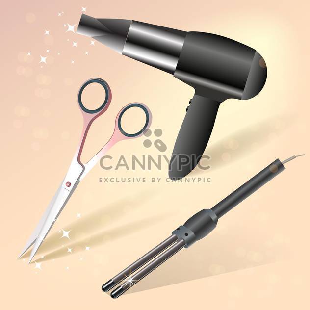 Hairdressing accessories vector icons - vector #130388 gratis