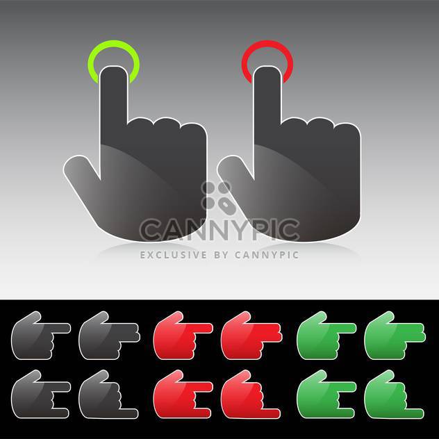Various hand button icons on grey background - бесплатный vector #130918