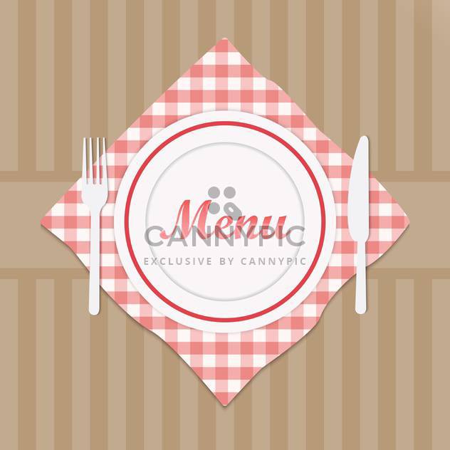 Restaurant sign menu with fork and knife - Free vector #130958