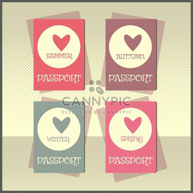 Retro style passport cover vector illustration - vector #131028 gratis
