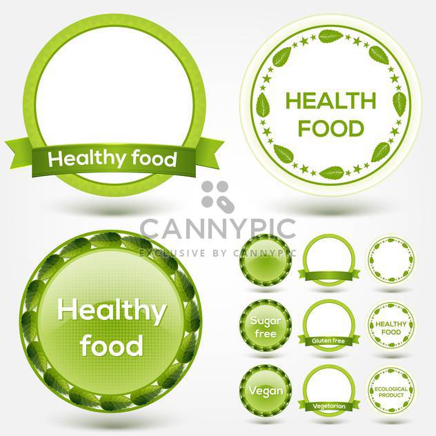 Collection of bio and eco organic labels natural products - Free vector #131198