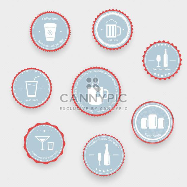 Drinks icons on blue balls on light background - Free vector #131468