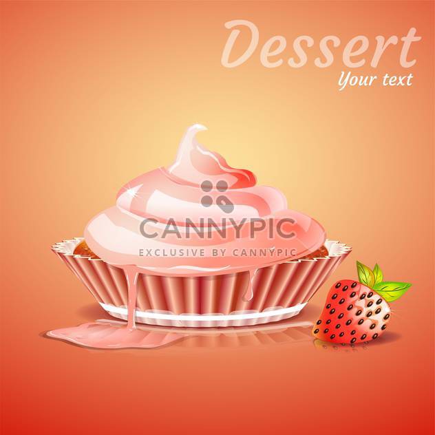 Cute and tasty birthday cake illustration - Free vector #131488