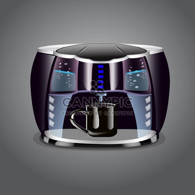 Coffee machine with cup on grey background - Free vector #131598