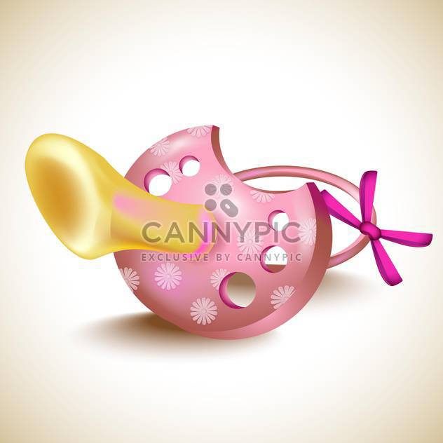Vector pink pacifier illustration - Free vector #131618