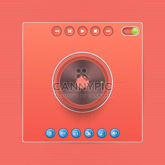 Vector web audio players on red background - vector #131978 gratis