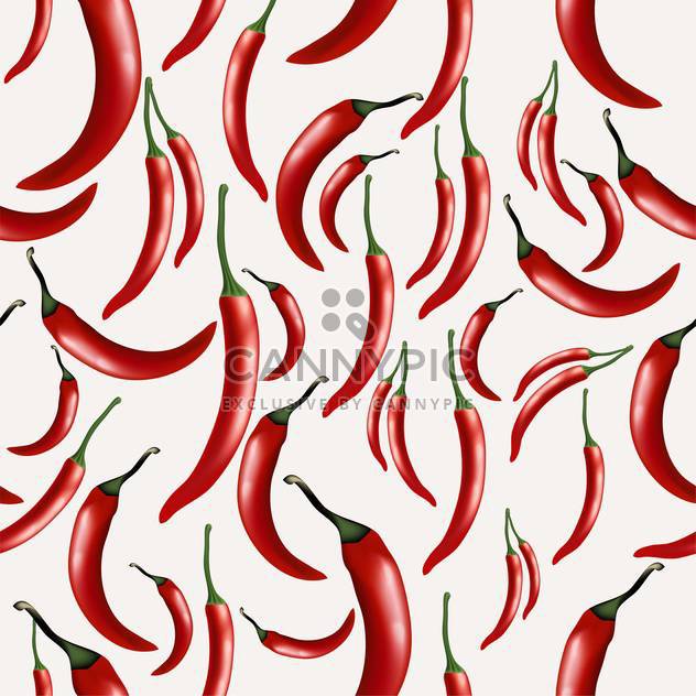 Seamless pattern with hot chilly peppers on white background - vector #132038 gratis